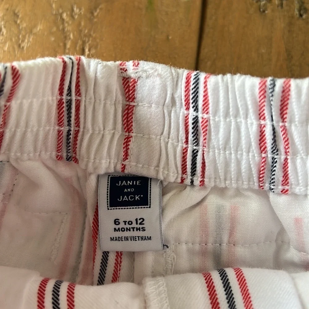 Janie and jack red white and blue striped shorts
